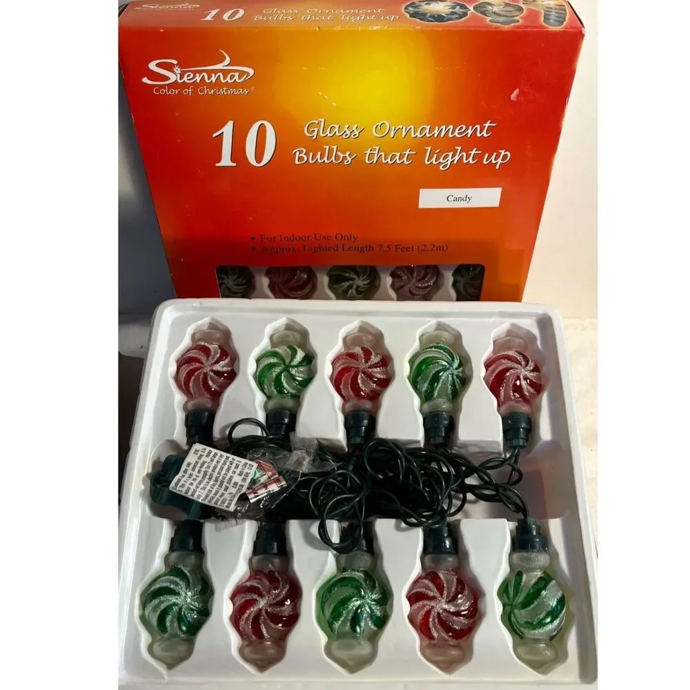 Vintage Sienna New Christmas Candy Bulbs 2 sets of 10